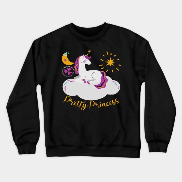 Cute Unicorn Design - Pretty Princess Crewneck Sweatshirt by Animal Specials